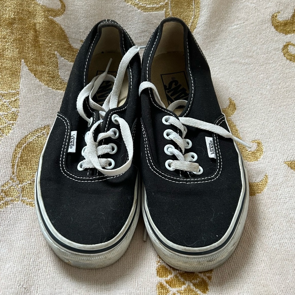 Vans Black and White Canvas Sneakers authentic style